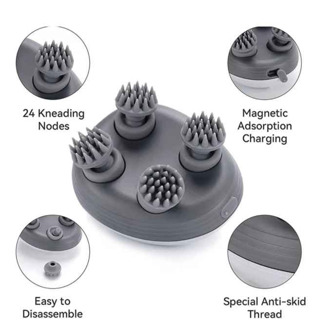 Smart Electric Scalp Massager With Soft Silicone Massage Heads
